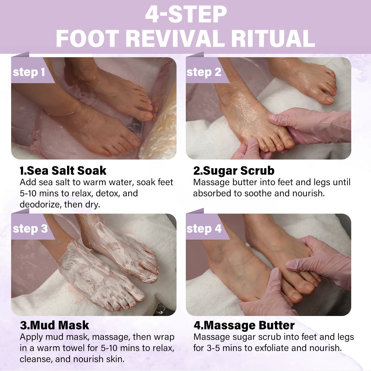 Deluxe Four Step Spa Pedicure Kit For Professional Foot Care