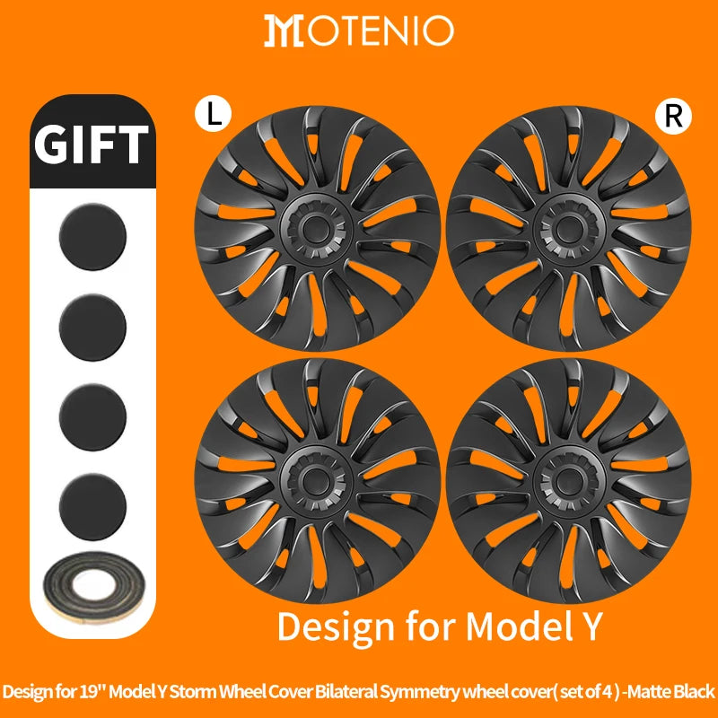 Motenio Wheel Covers For Tesla Model Y Cyclone Style Kit