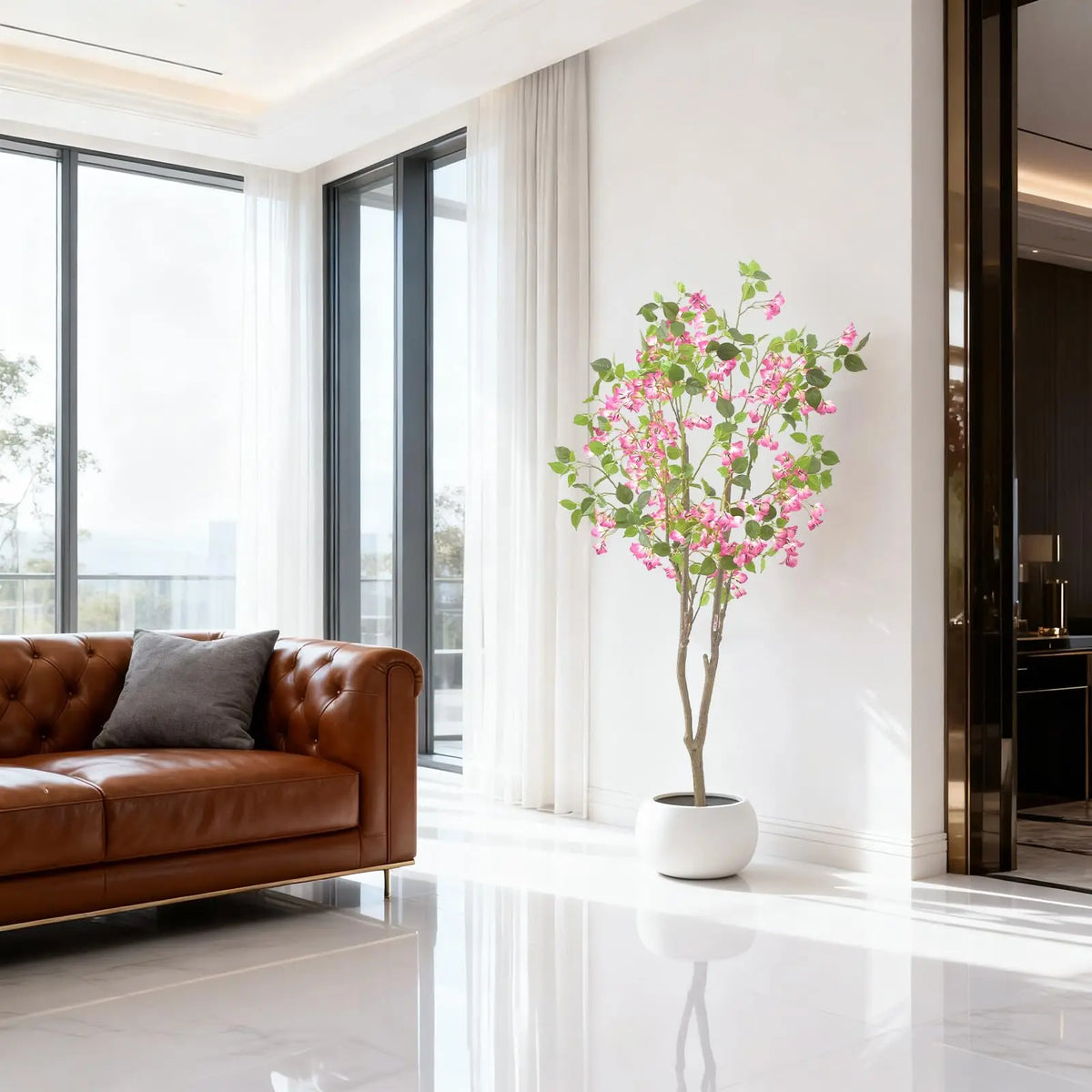 Artificial Bougainvillea Tree With Planter For Indoor Home Decor