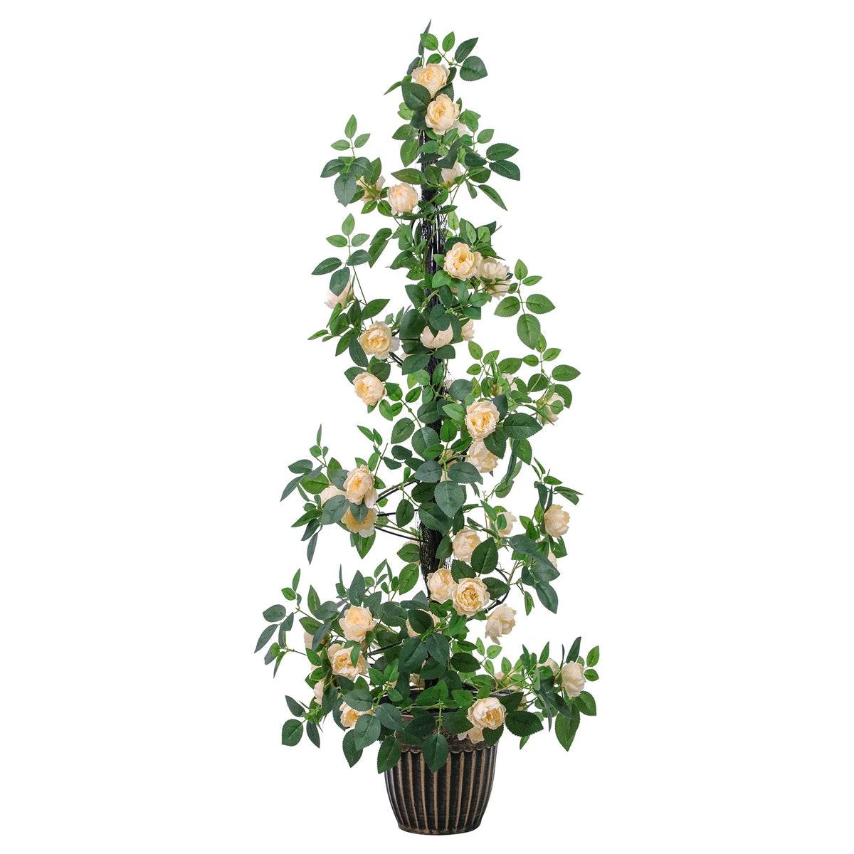 Artificial Rose Tree With Pot For Elegant Indoor Decor