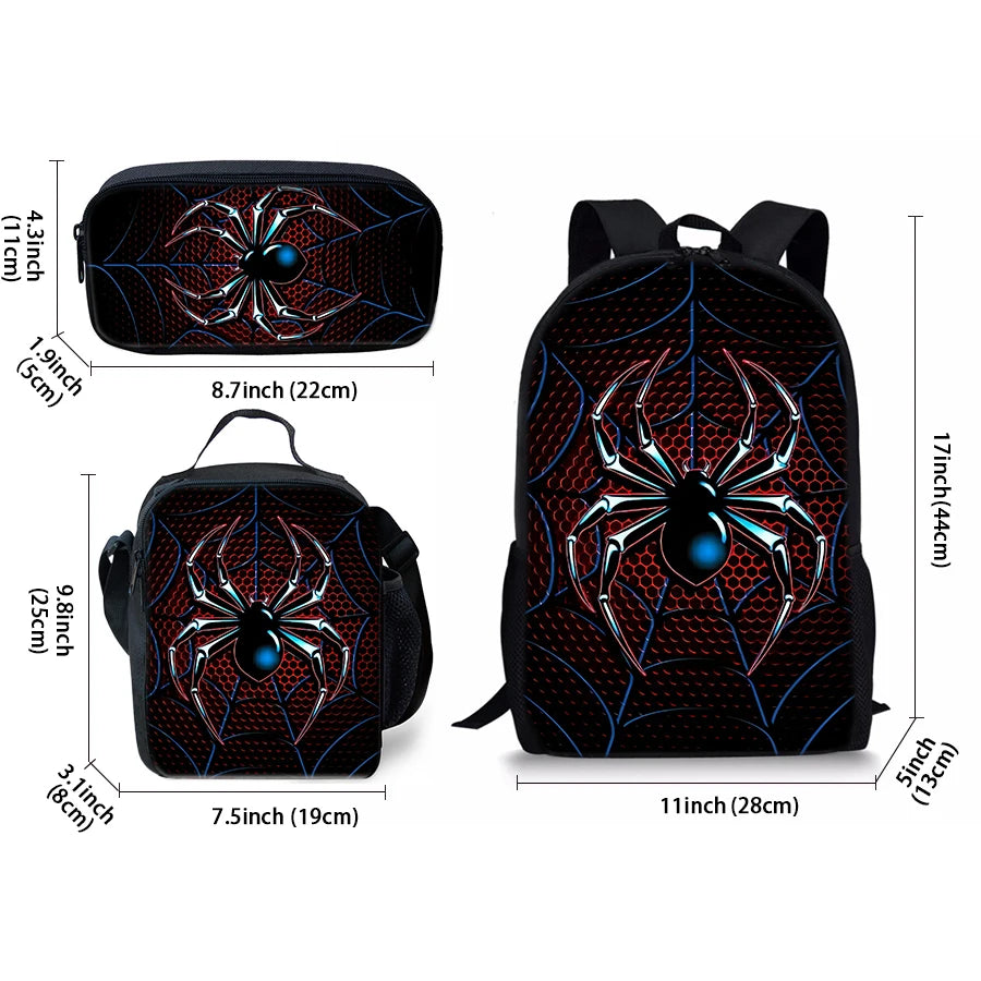 Spider Pattern 3D Cartoon School Backpack For Children