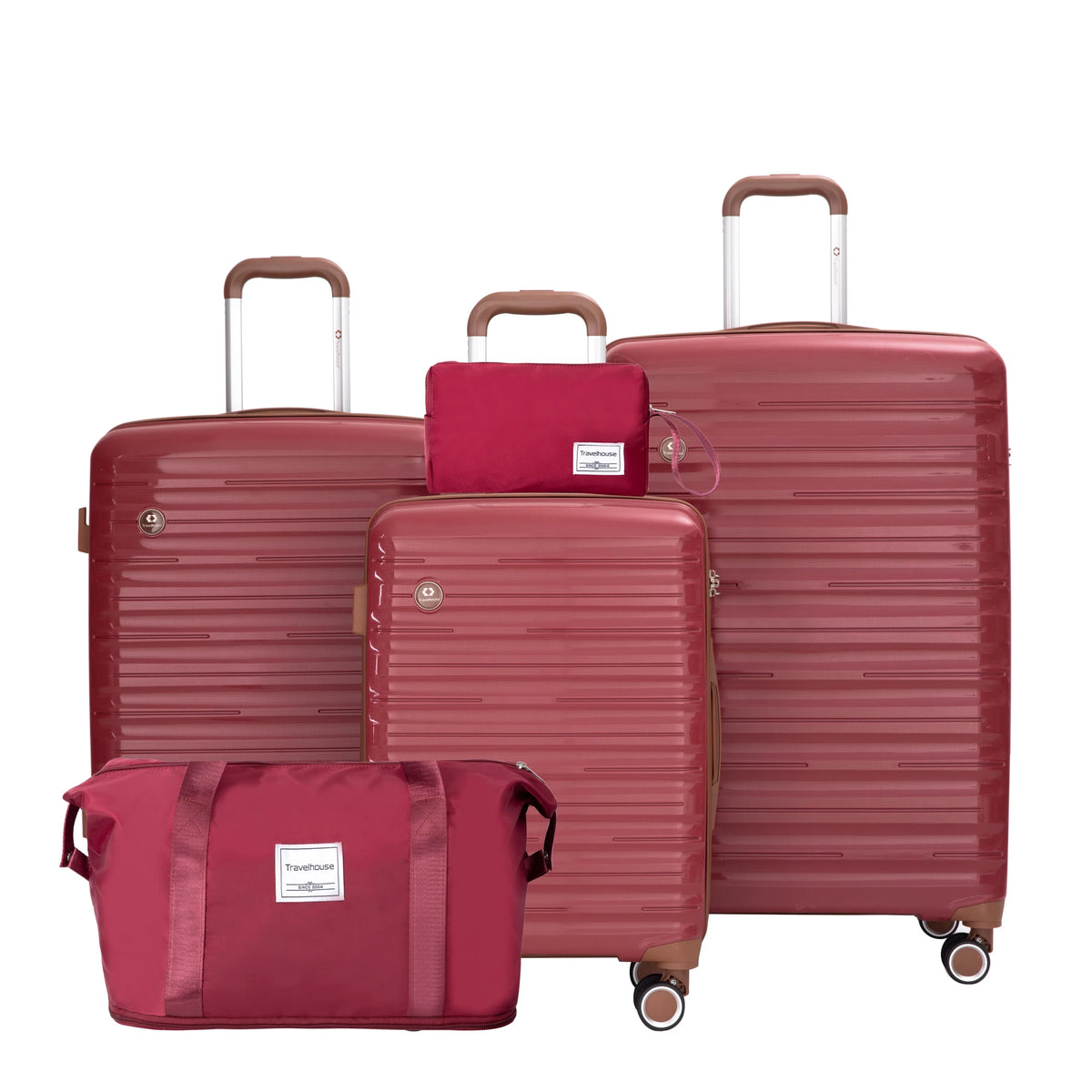 Travelhouse Five Piece Spinner Luggage Set With Tsa Lock