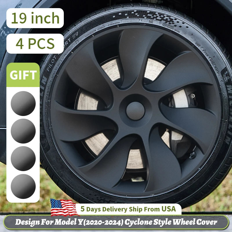 Motenio Wheel Covers For Tesla Model Y Cyclone Style Kit