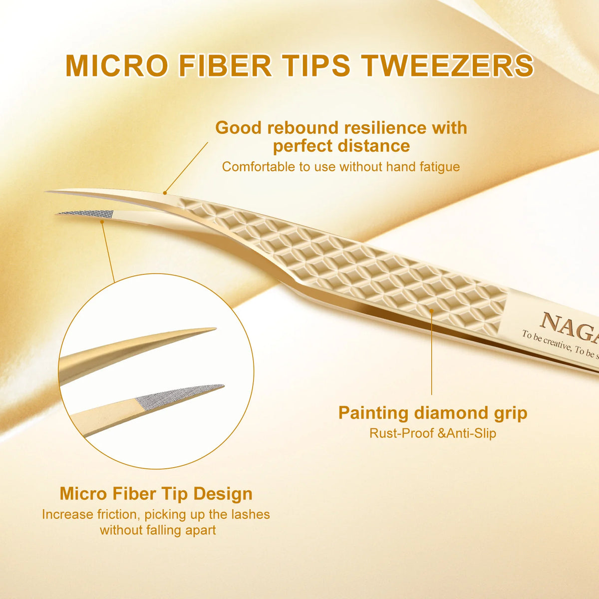 Nagaraku AG Series Precision Fiber Tip Eyelash Extension Tweezers