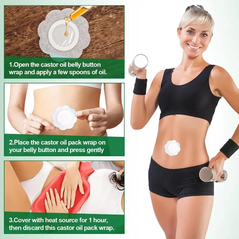 Self Adhesive Disposable Castor Oil Patches For Gentle Navel Care