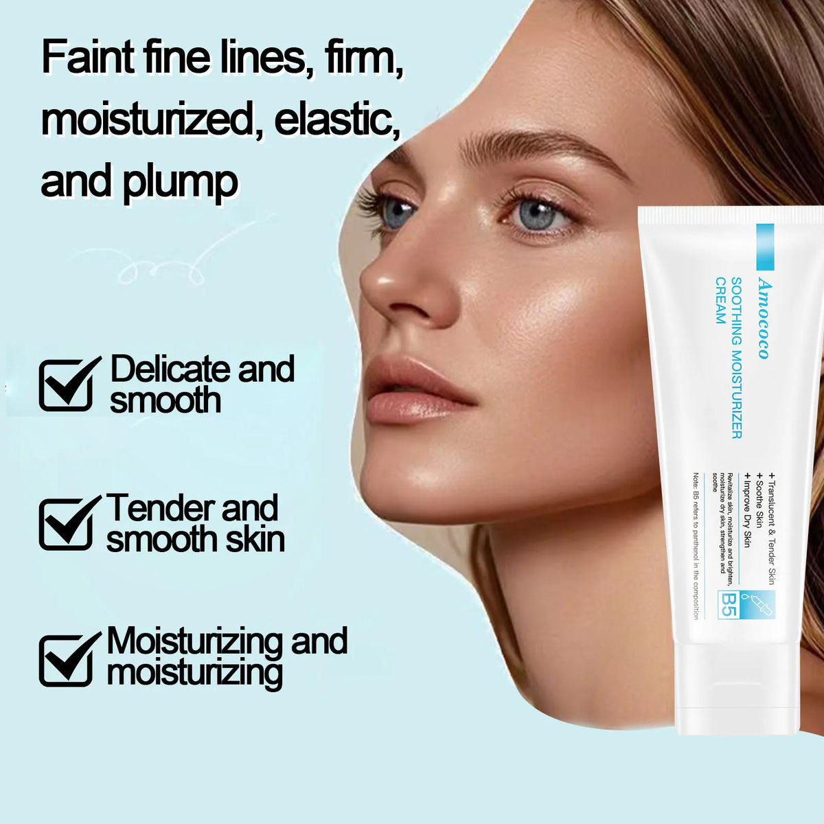 Amococo B5 Moisturizing Facial Cream With Panthenol And Hyaluronic Acid