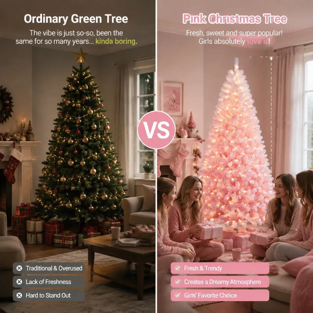 Flocked Artificial Christmas Tree For Festive Holiday Decor