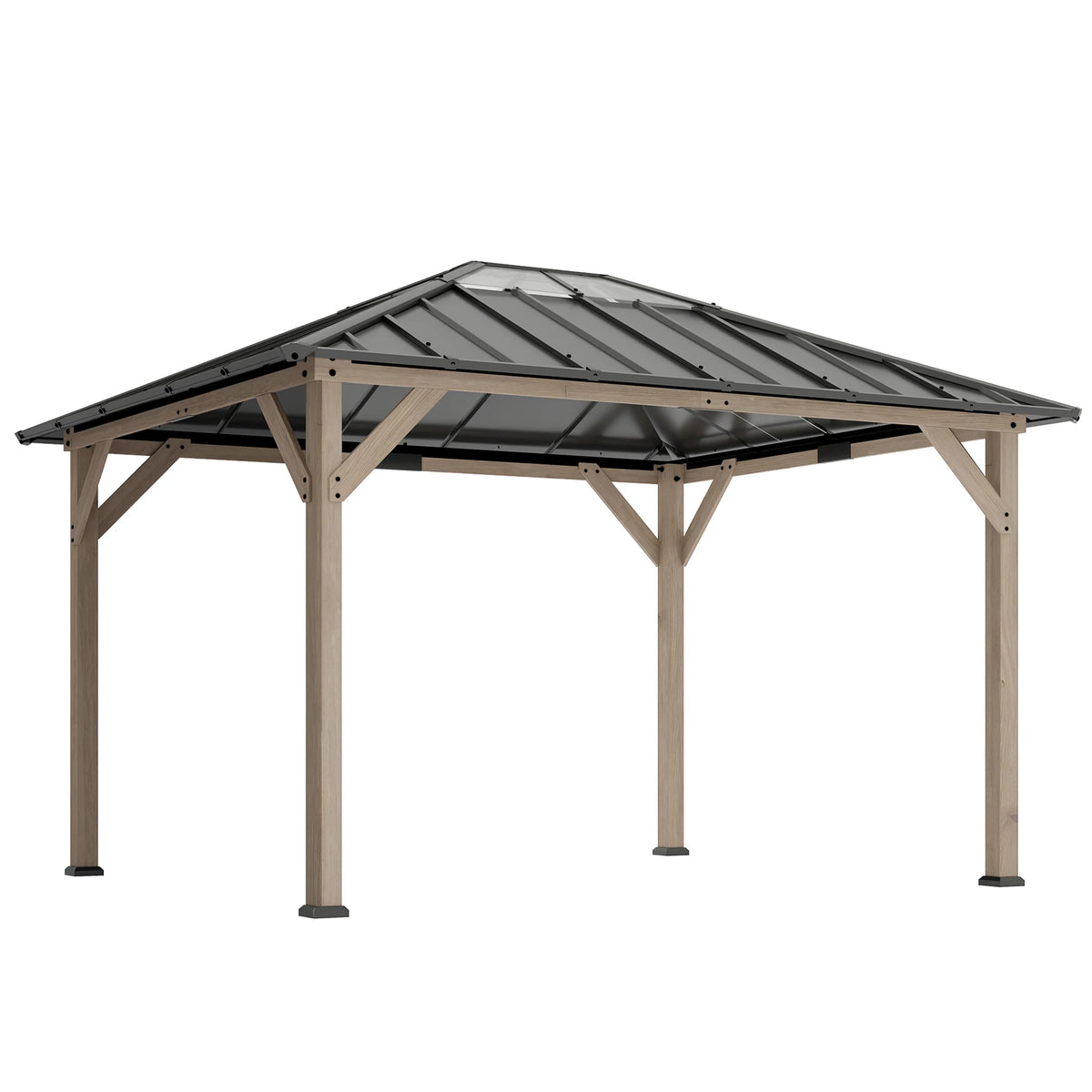 Outsunny 10'X12' Hardtop Gazebo with Steel Roof, Upf50+ Permanent Pavilion