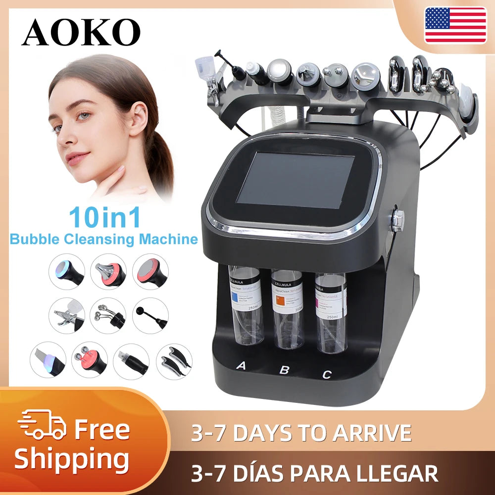 AOKO 10 In 1 Bubble Hydrogen Facial Spa Cleaning Device