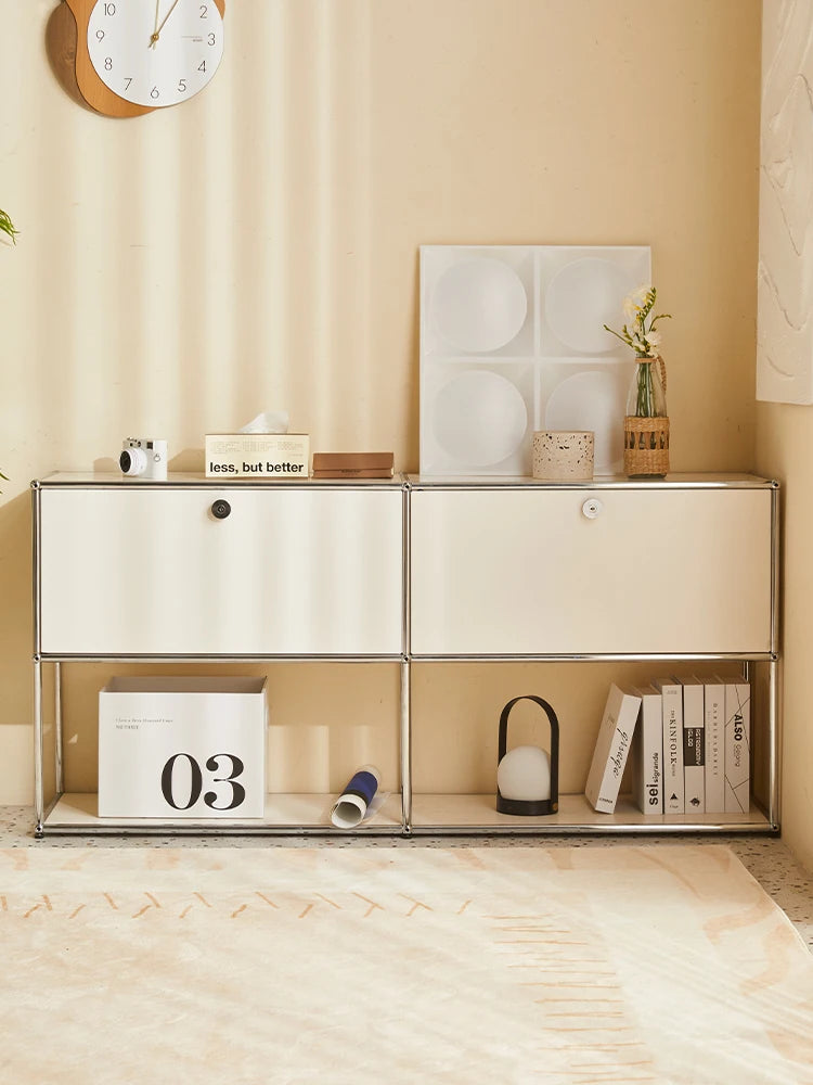 Bigcityfur Modern Metal TV Stand With Corner Storage And Display Shelf