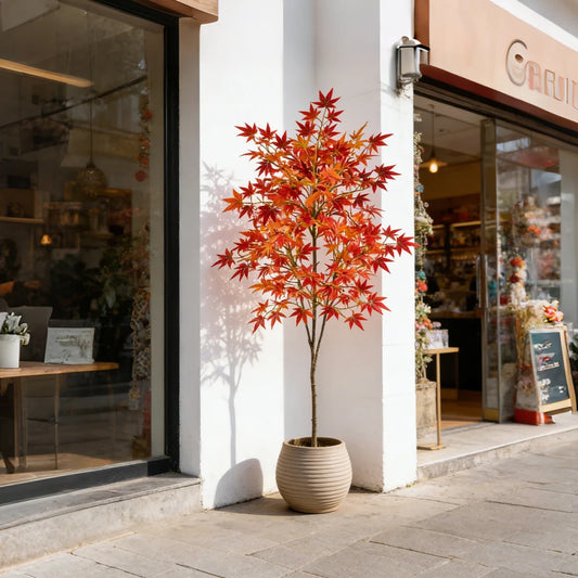 Kmitang Artificial Maple Tree Faux Plastic Home Garden Decor