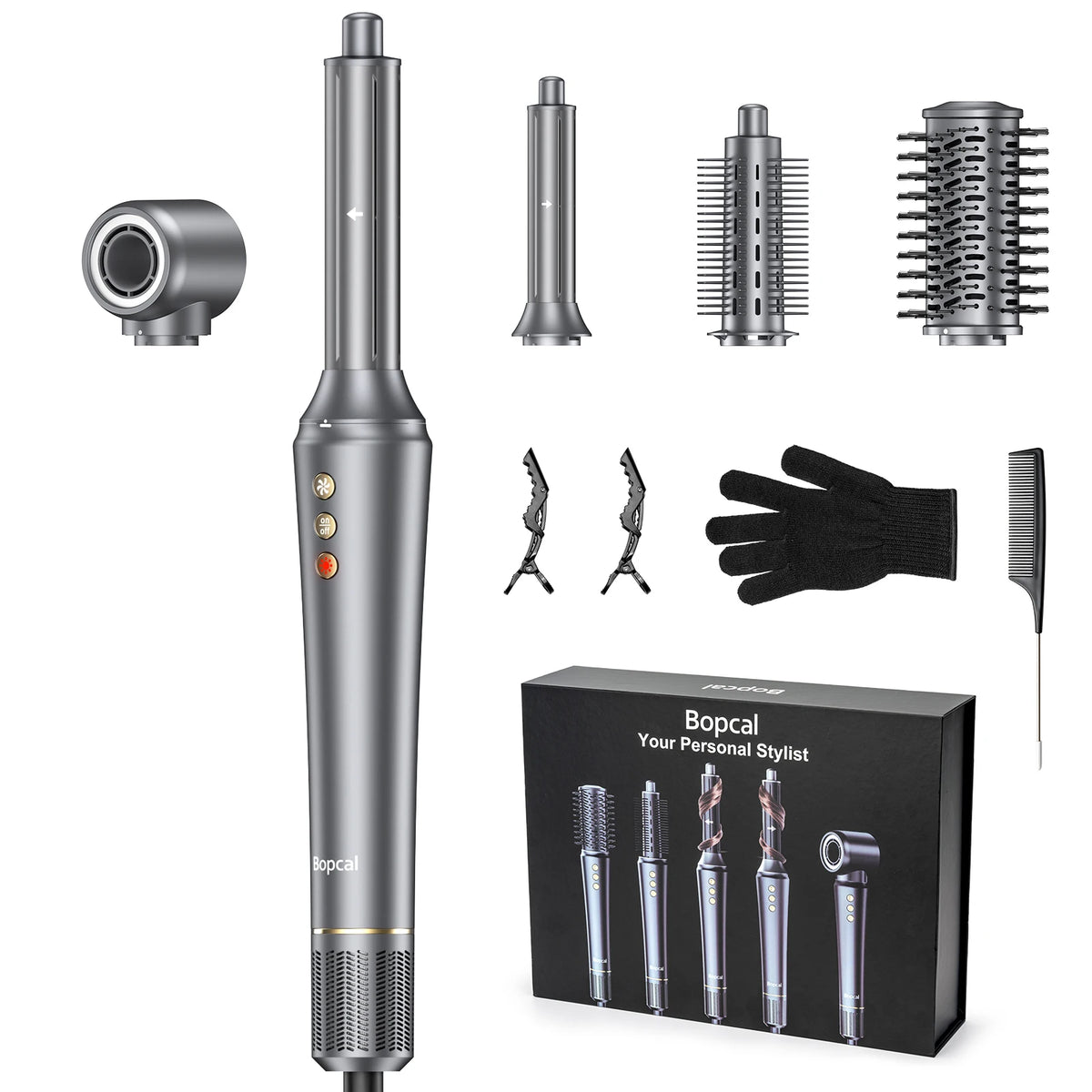 Bopcal Hot Air Comb Hair Dryer Multi Style Electric Tool