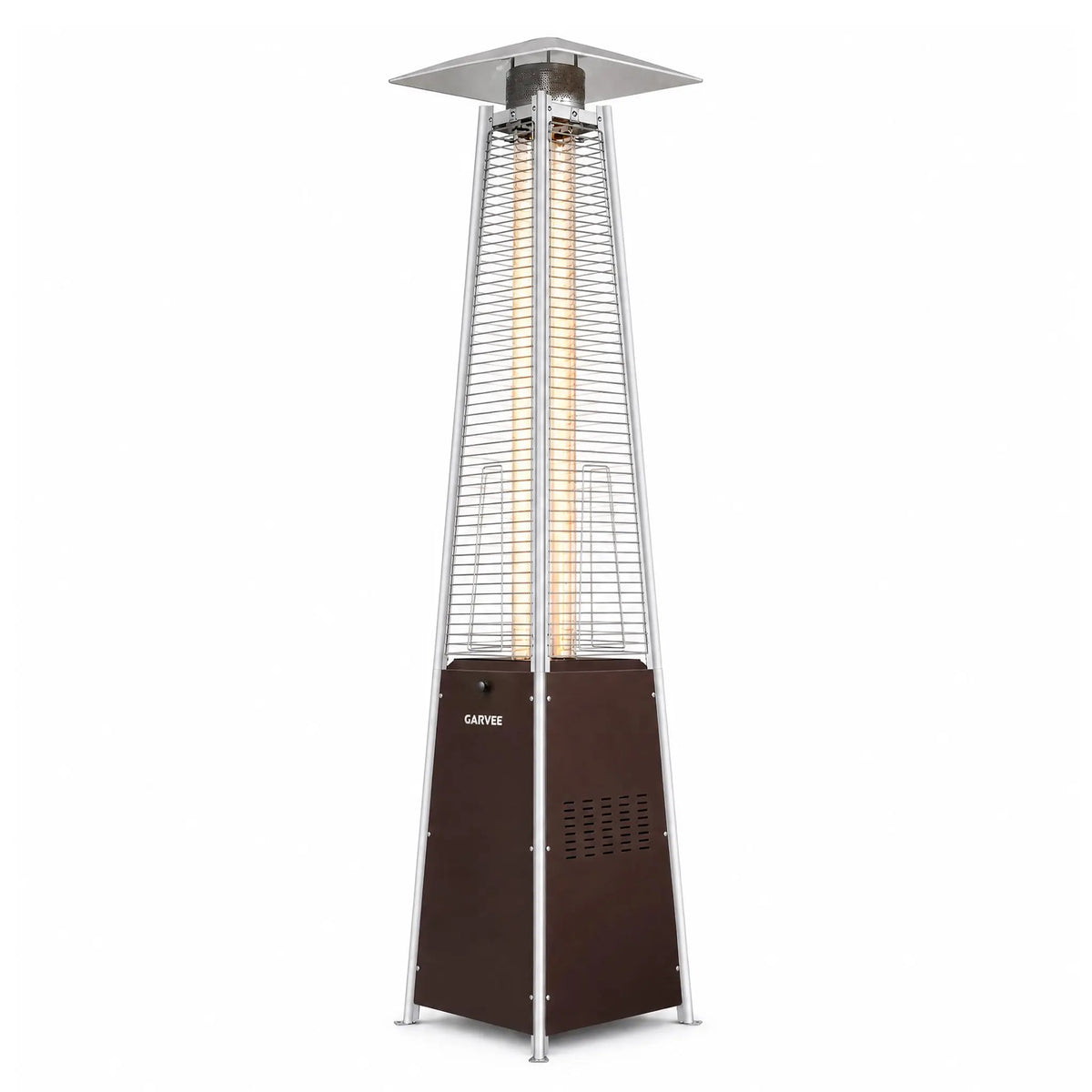 HiMISS Outdoor Propane Patio Heater Featuring Visible Flame and Wheels