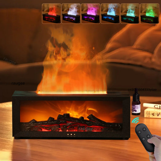 Silent Flame Aromatherapy Diffuser With Led Light And Usb Remote Control