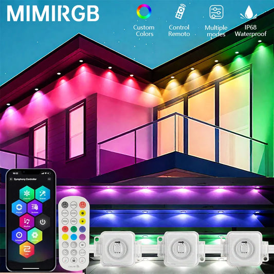 MIMIRGB Eaves Lights Permanent Outdoor LED Light String Strip APP Smart DlY Auto Scene Lighting Effects Christmas Holidays Decor