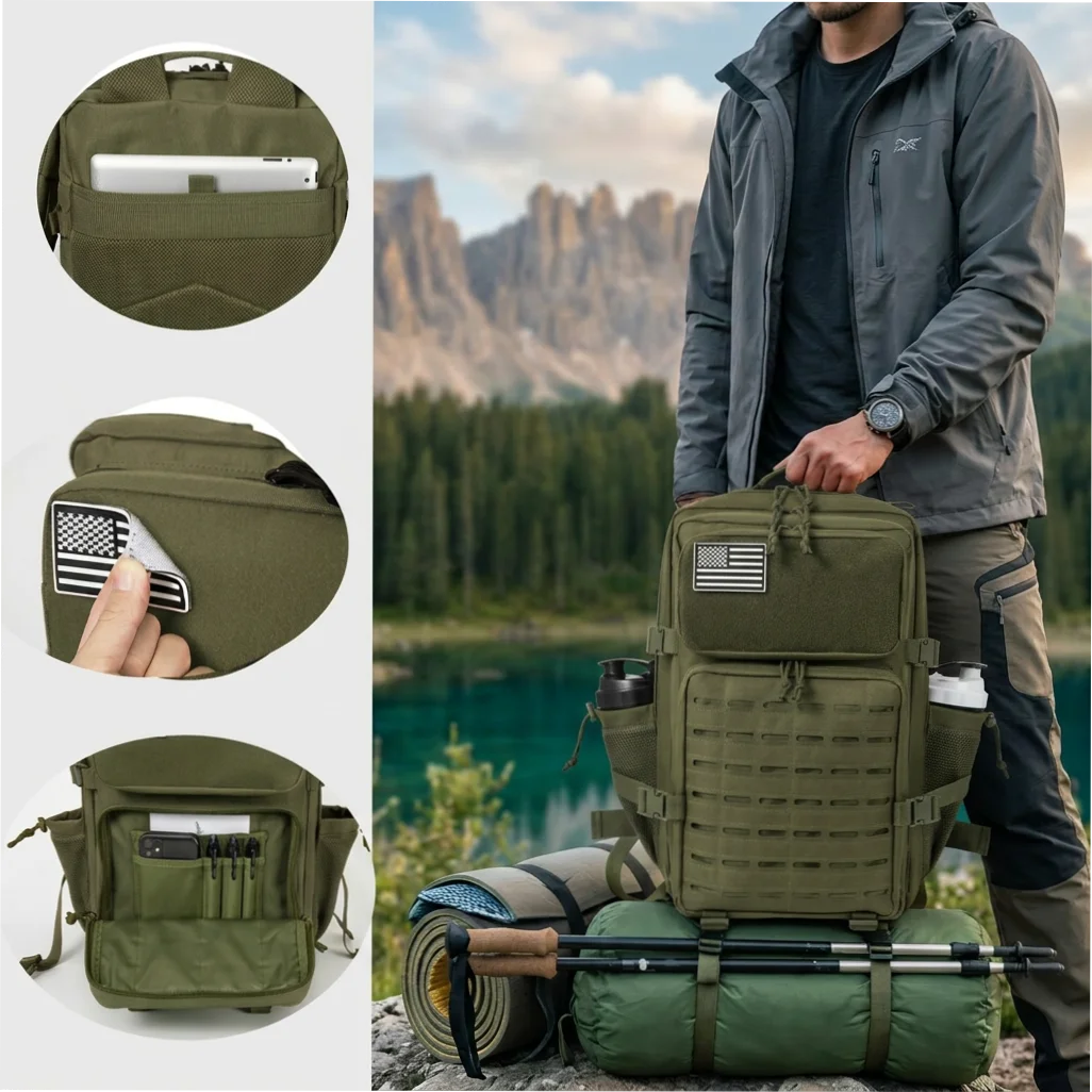ReFire Gear Tactical Backpack Featuring Molle Webbing And Cup Holders