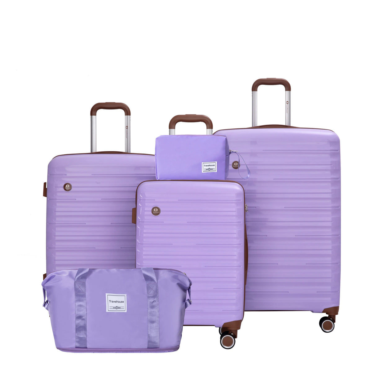 Travelhouse Five Piece Spinner Luggage Set With Tsa Lock