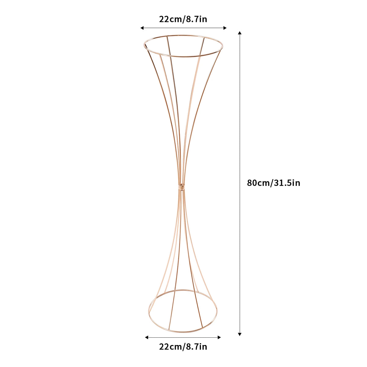 10pcs Golden Vase 80cm for Table Wedding, 31.5inch Metal Wedding Centerpieces Vase, Flower Road Lead Stand Stackable