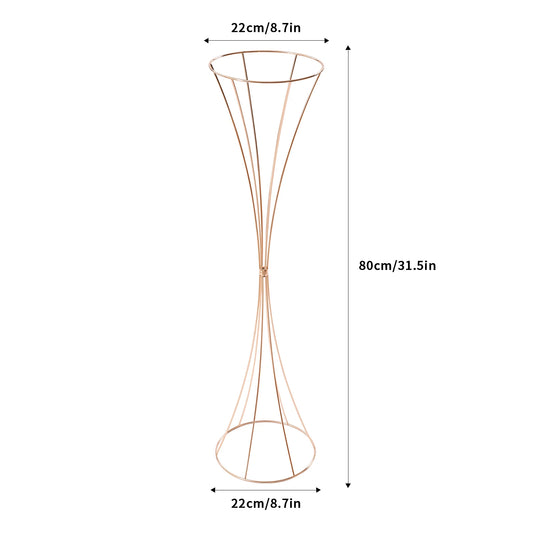 10pcs Golden Vase 80cm for Table Wedding, 31.5inch Metal Wedding Centerpieces Vase, Flower Road Lead Stand Stackable