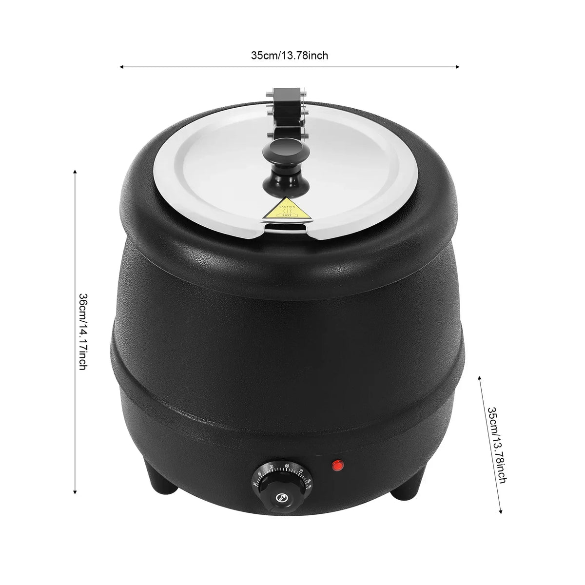NEW 10L Soup Kettle,Commercial Soup Kettle Electric Countertop Food Warmer with Stainless Steel Hinged Lid and Detachable Insert Pot