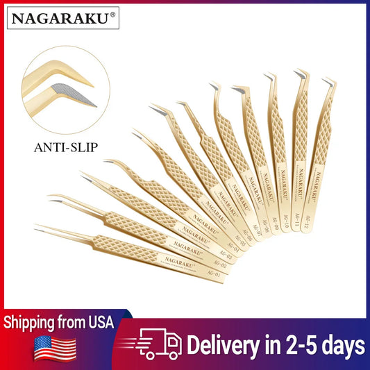 Nagaraku AG Series Eyelash Extension Tweezers Precision Volume Fan Making