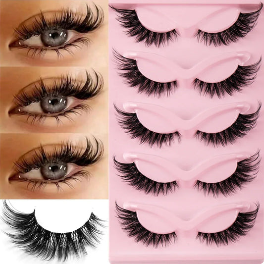 Natural Long Cat Eye False Eyelashes Synthetic Full Strip