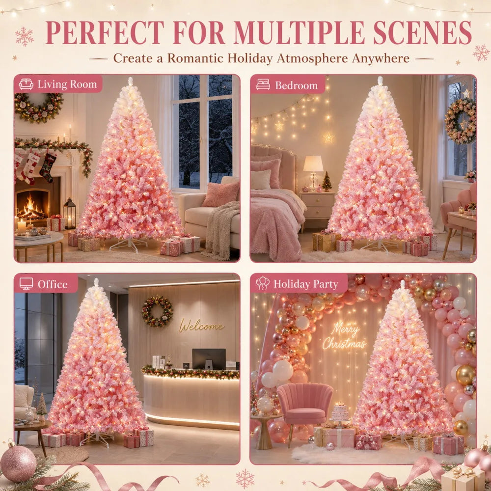 Flocked Artificial Christmas Tree For Festive Holiday Decor