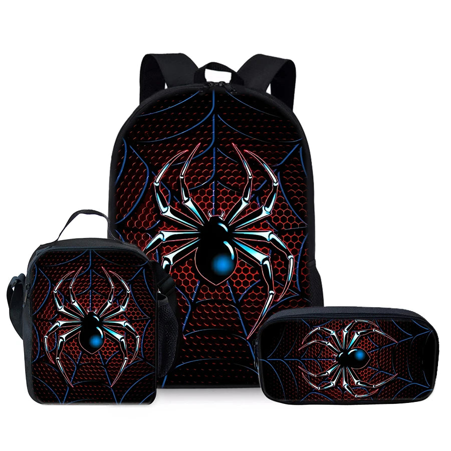Spider Pattern 3D Cartoon School Backpack For Children