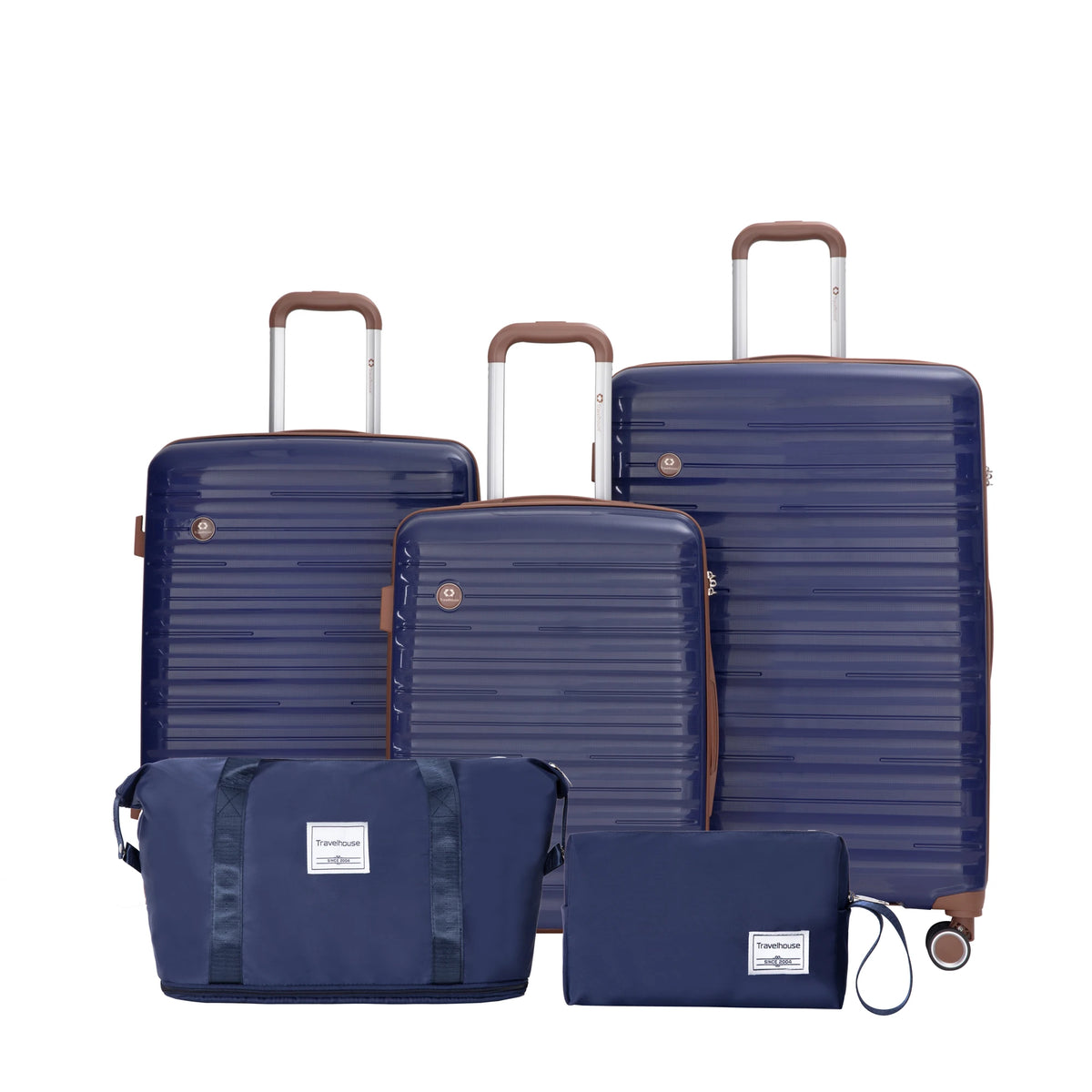 Travelhouse Five Piece Spinner Luggage Set With Tsa Lock