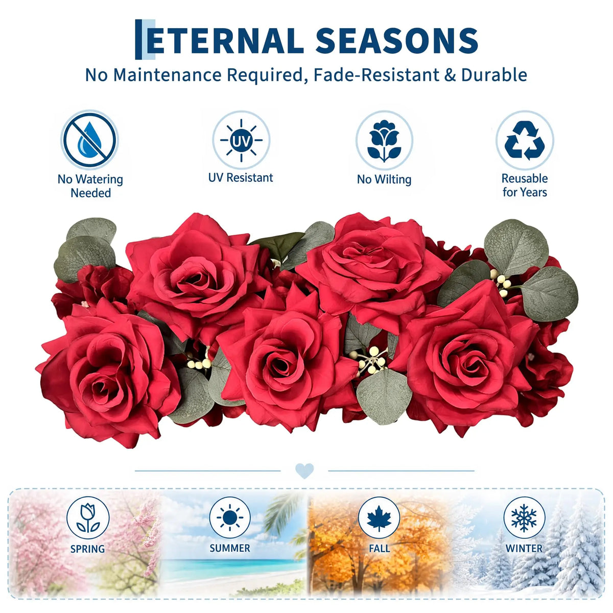 Artificial Rose Flower Pendants 6 Pieces Arch Shaped Artificial Flower Decorations