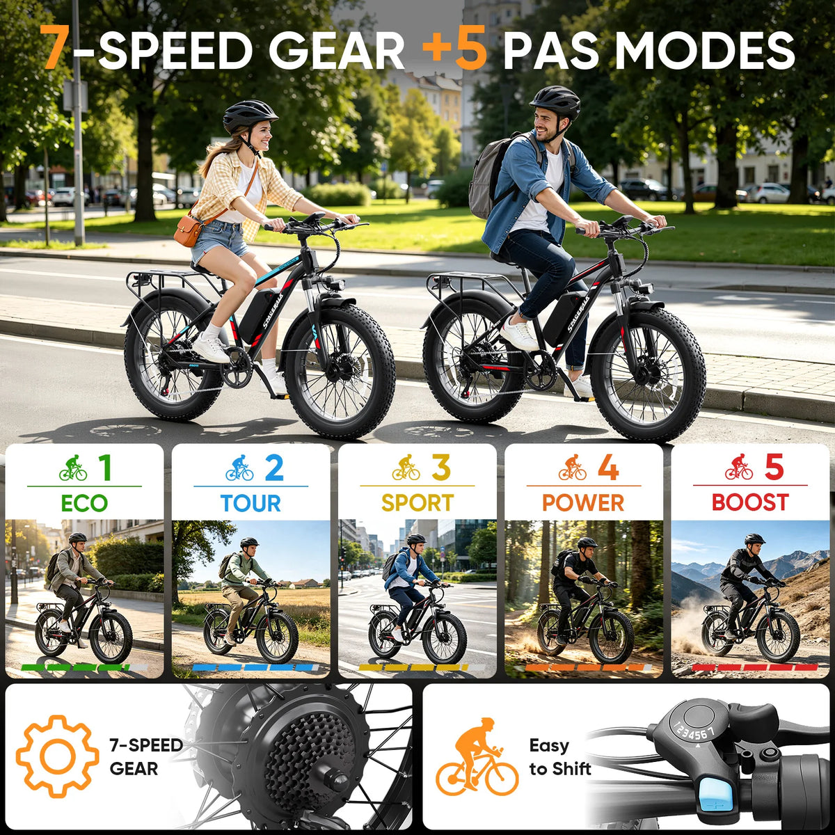 Eilleo Spacewalk 1500W Electric Bike With Removable Battery Suspension