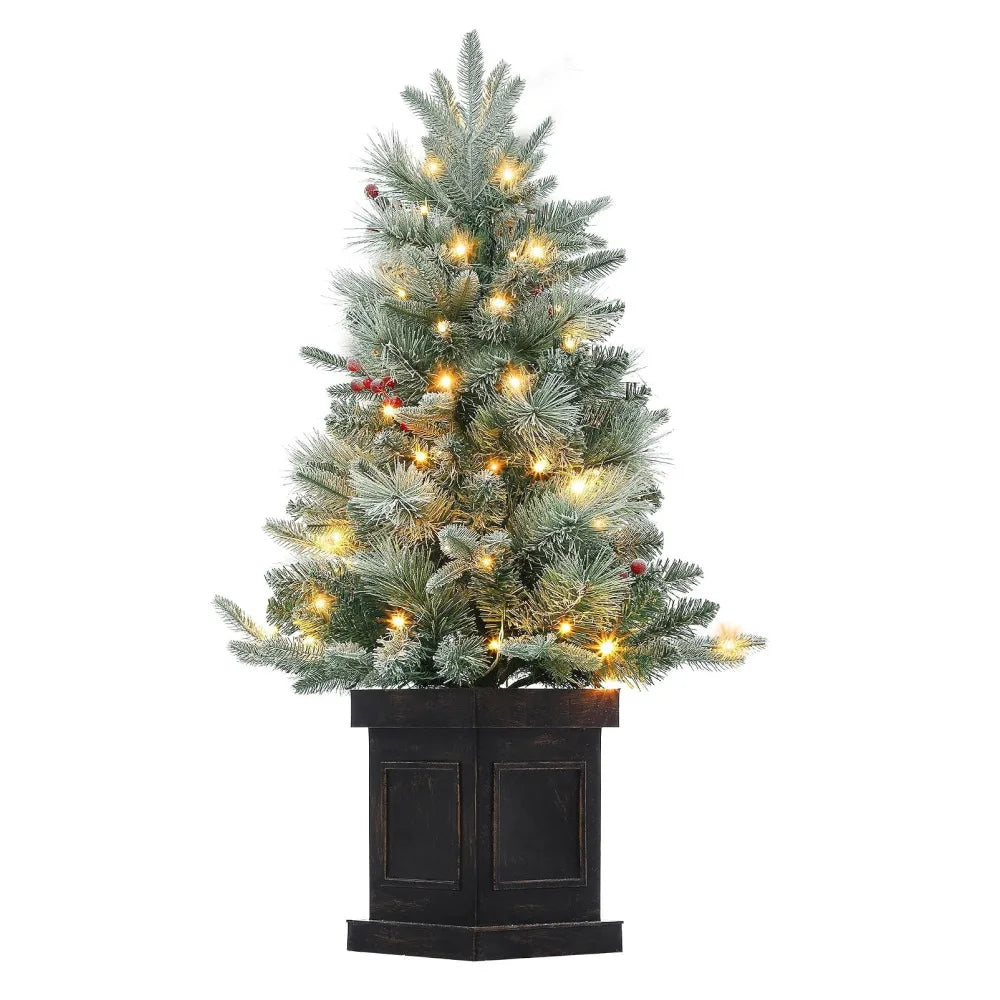 Pre Lit Artificial Christmas Tree With LED Lights And Timer