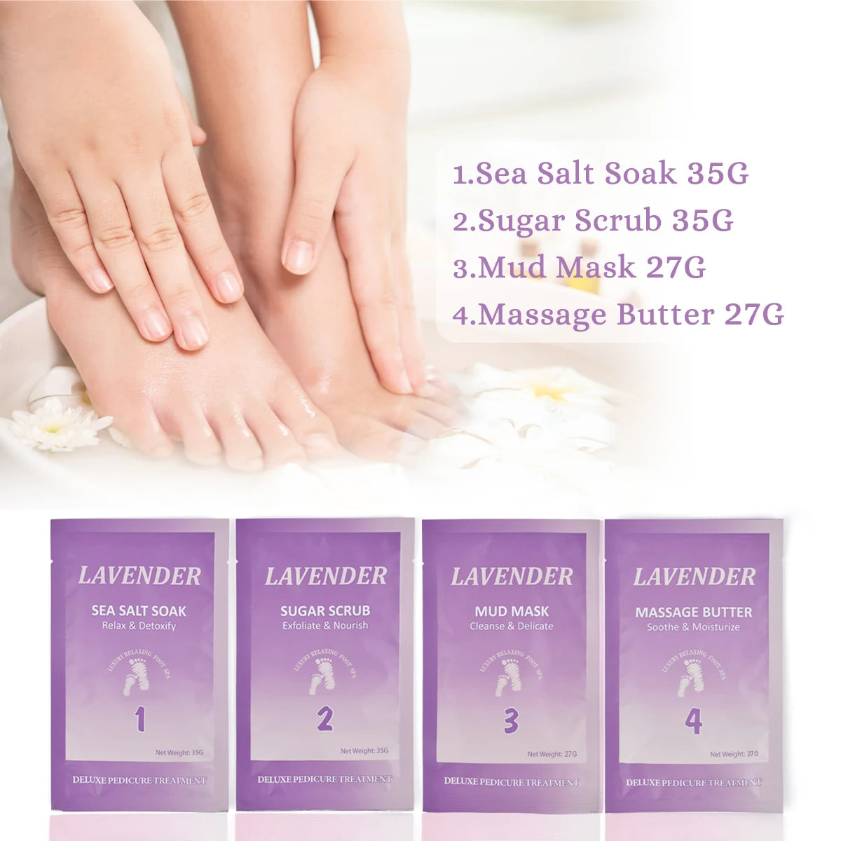 Deluxe Four Step Spa Pedicure Kit For Professional Foot Care