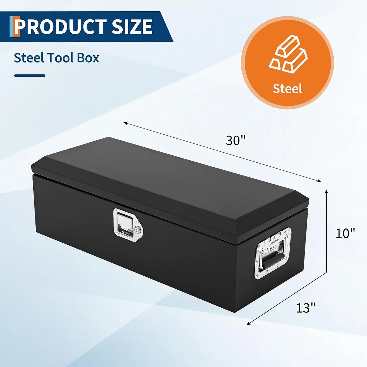 Garvee Diamond Plate Steel Truck Bed Tool Storage Box