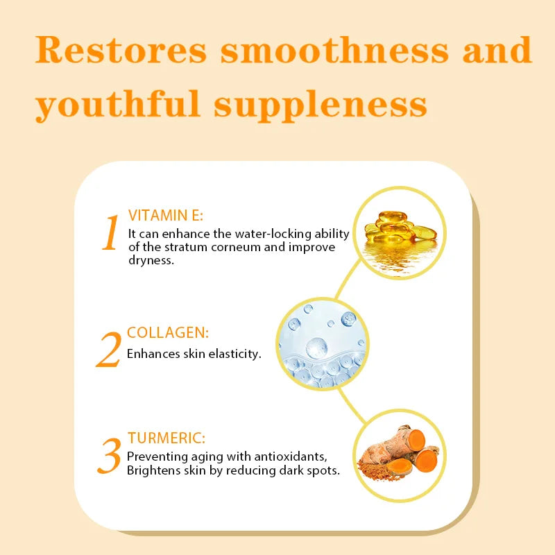 Amococo Natural Turmeric Face Cream Anti Aging Moisturizer With Collagen