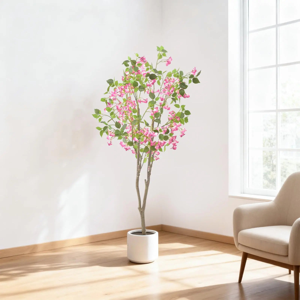 Artificial Bougainvillea Tree With Planter For Indoor Home Decor