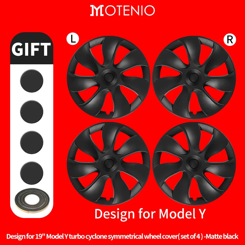 Motenio Wheel Covers For Tesla Model Y Cyclone Style Kit