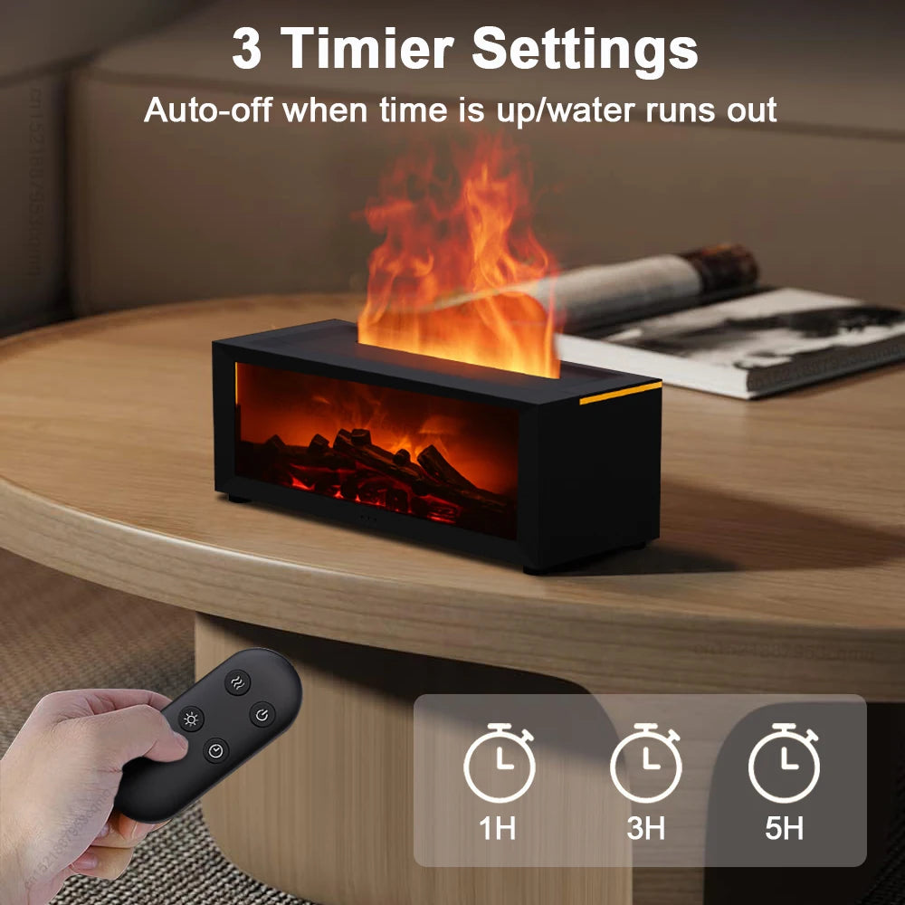Silent Flame Aromatherapy Diffuser With Led Light And Usb Remote Control