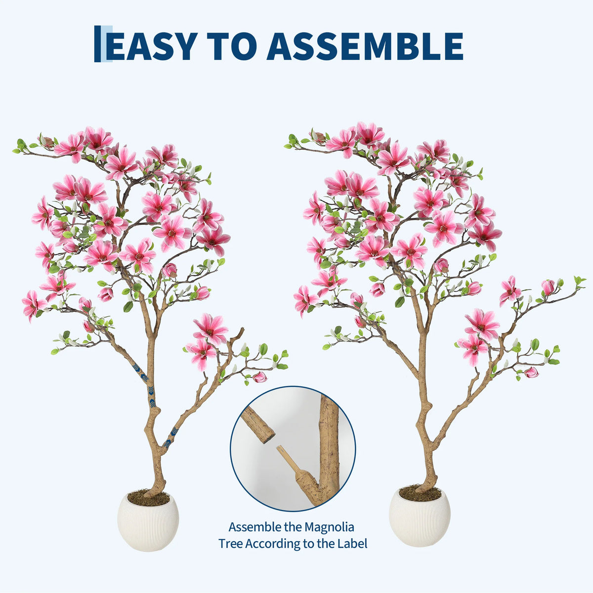 HiMISS Artificial Silk Magnolia Tree For Indoor Home Decor