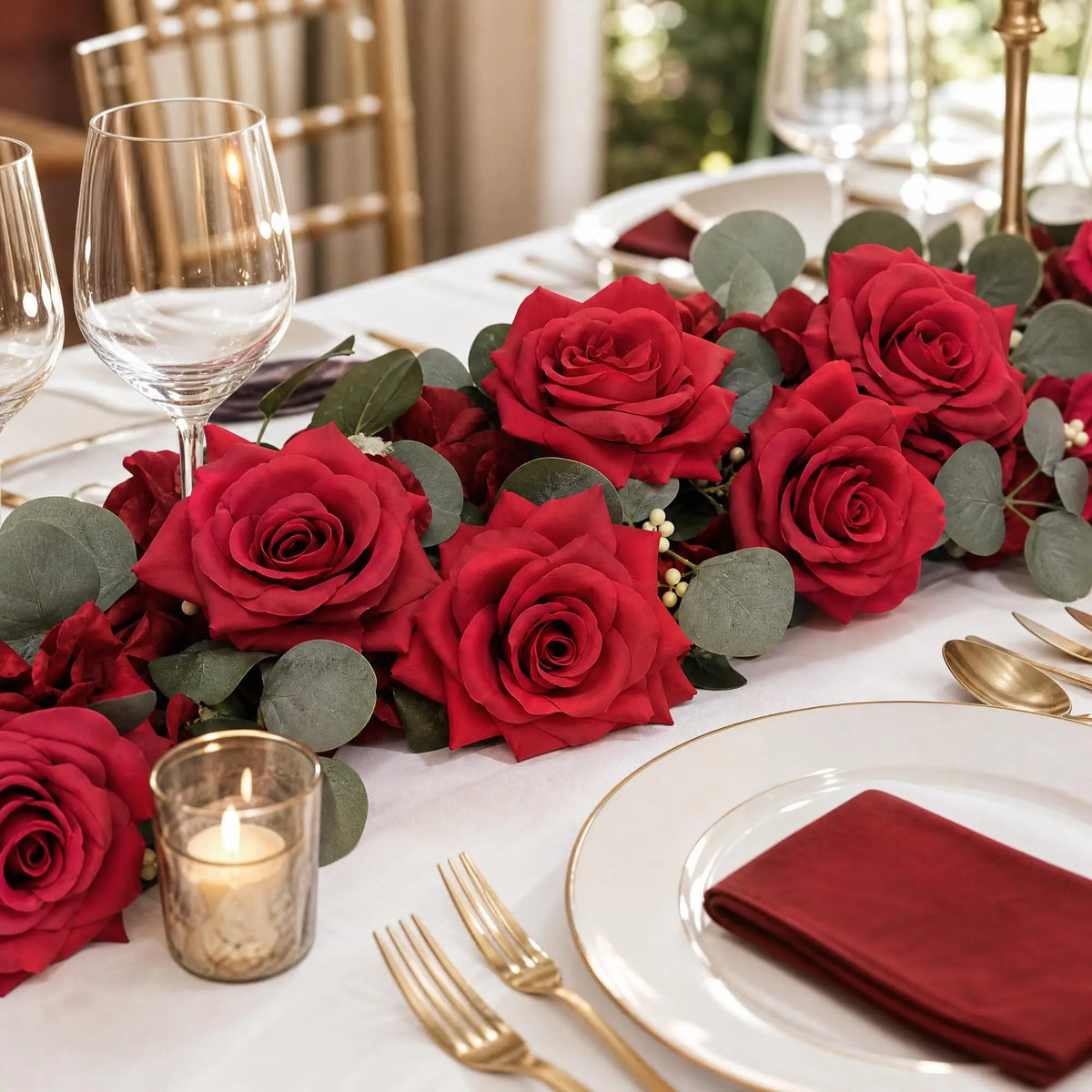 Artificial Rose Flower Pendants 6 Pieces Arch Shaped Artificial Flower Decorations