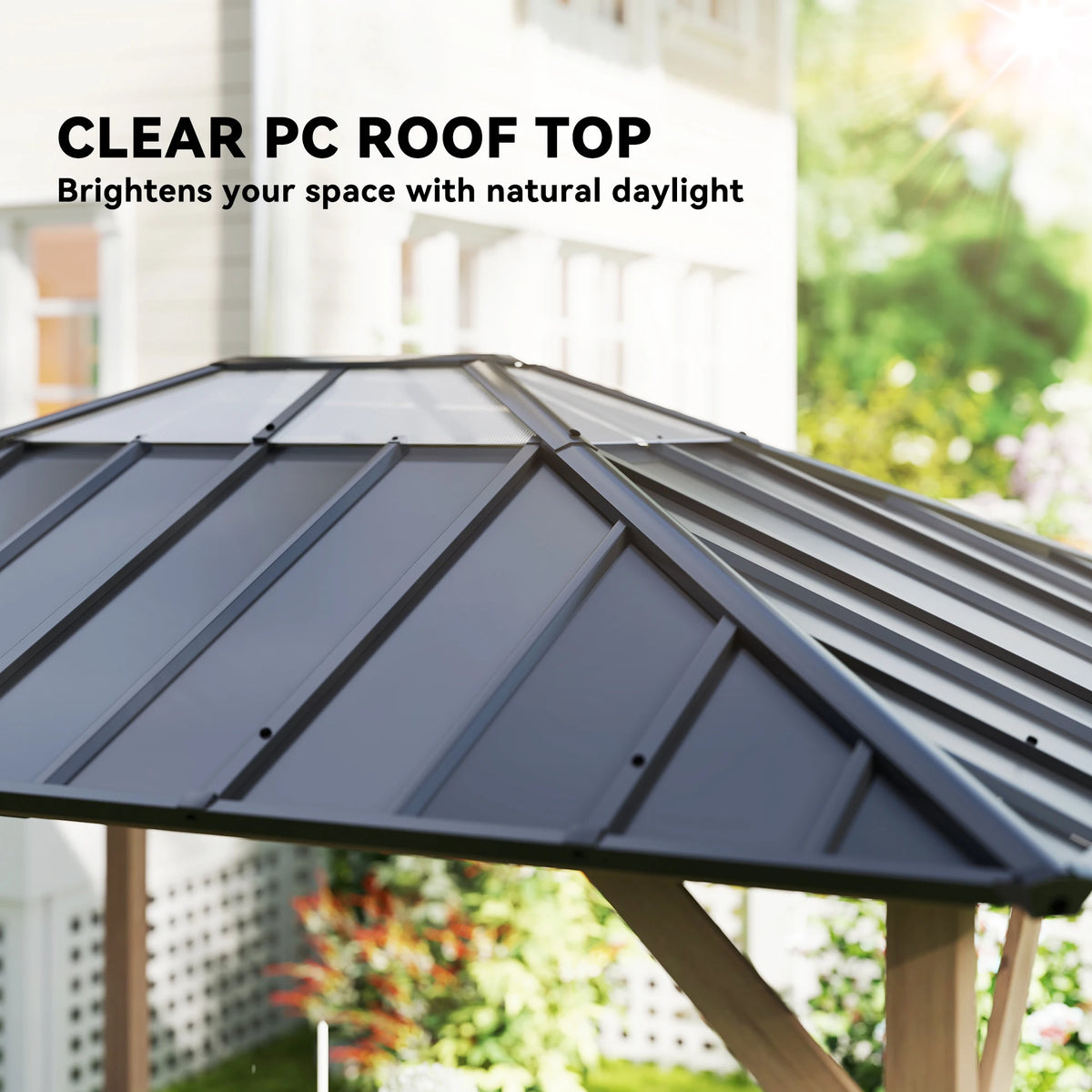 Outsunny 10'X12' Hardtop Gazebo with Steel Roof, Upf50+ Permanent Pavilion