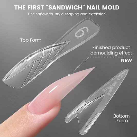 YOKEFELLOW Short Stiletto Dual Nail Extension Forms 240 Pack