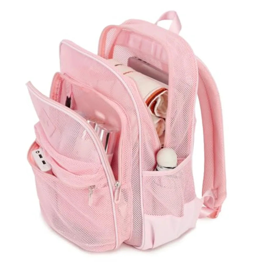 Moonbaby Clear Mesh Backpack For School And Daily Travel Use