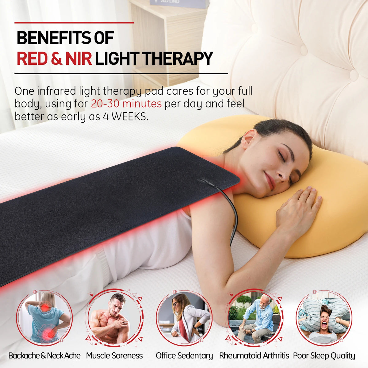 Astarexin Red Light Therapy Heating Pad For Full Body Relief