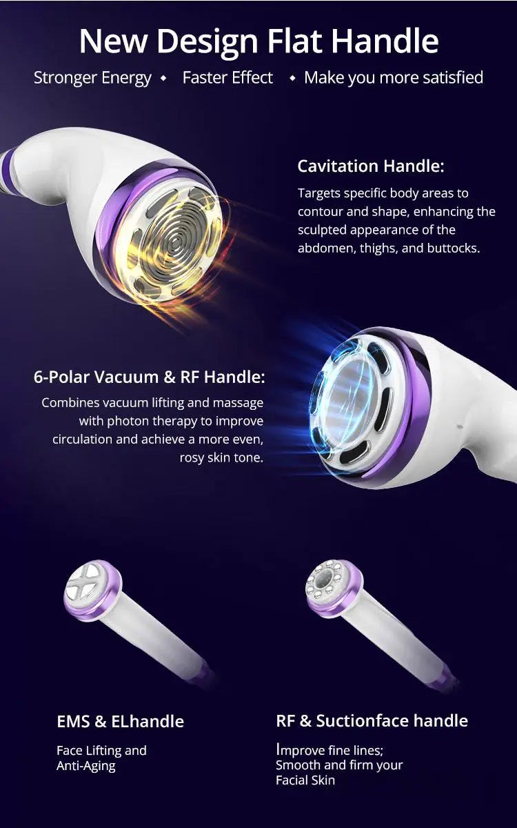 Professional S Shape Ultrasound EMS Vacuum Cavitation Machine for Body & Face Care