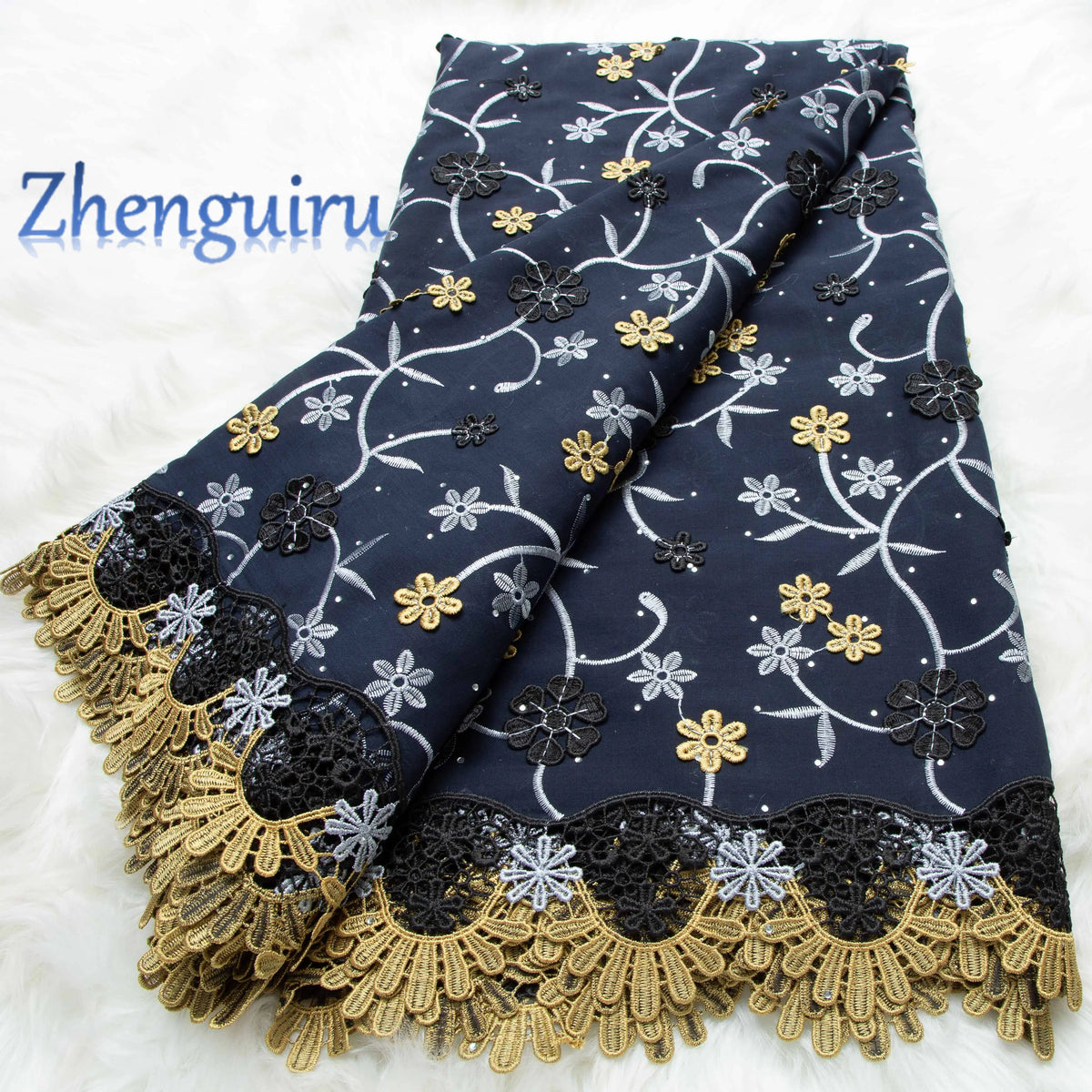 African Cotton Lace Fabric 2026 Swiss Voile Lace Elegant Nigerian 3D Embroidery Cotton Lace 5 Yards for Women Dresses Sew 4717