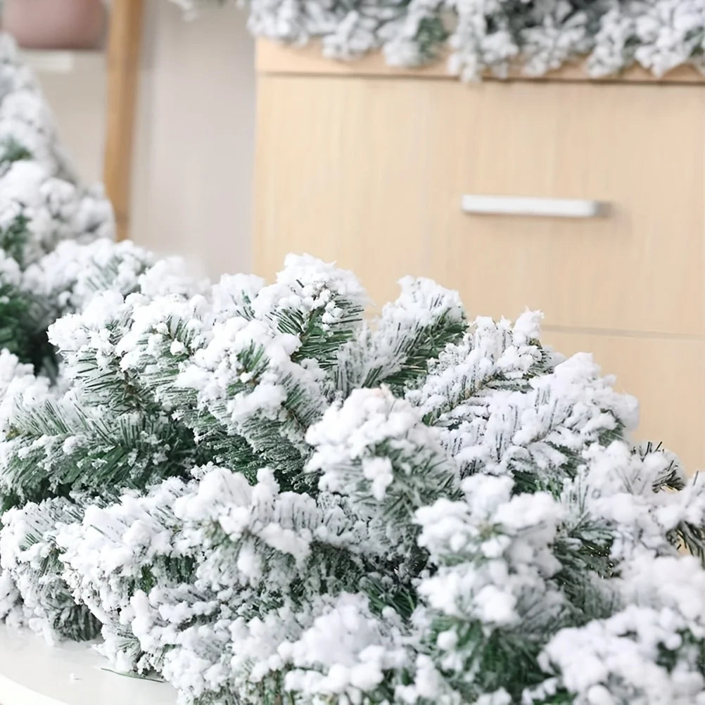 Artificial Frosted Pine Christmas Garland For Holiday Home Decoration