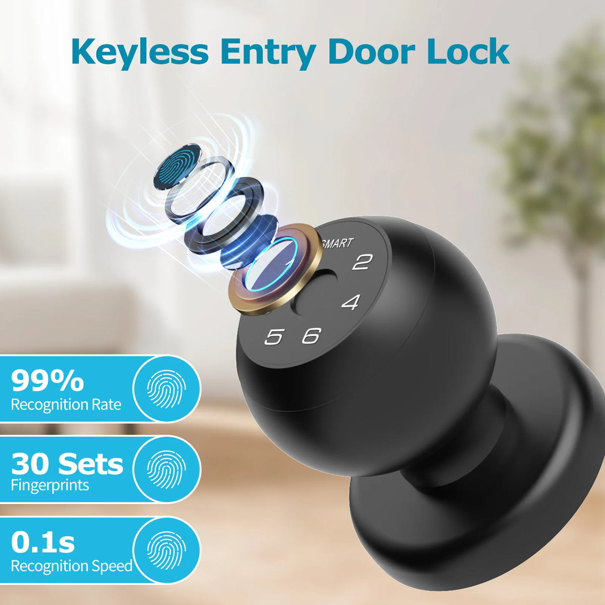 Viladepot Smart Lock Fingerprint Door Keyless Entry
