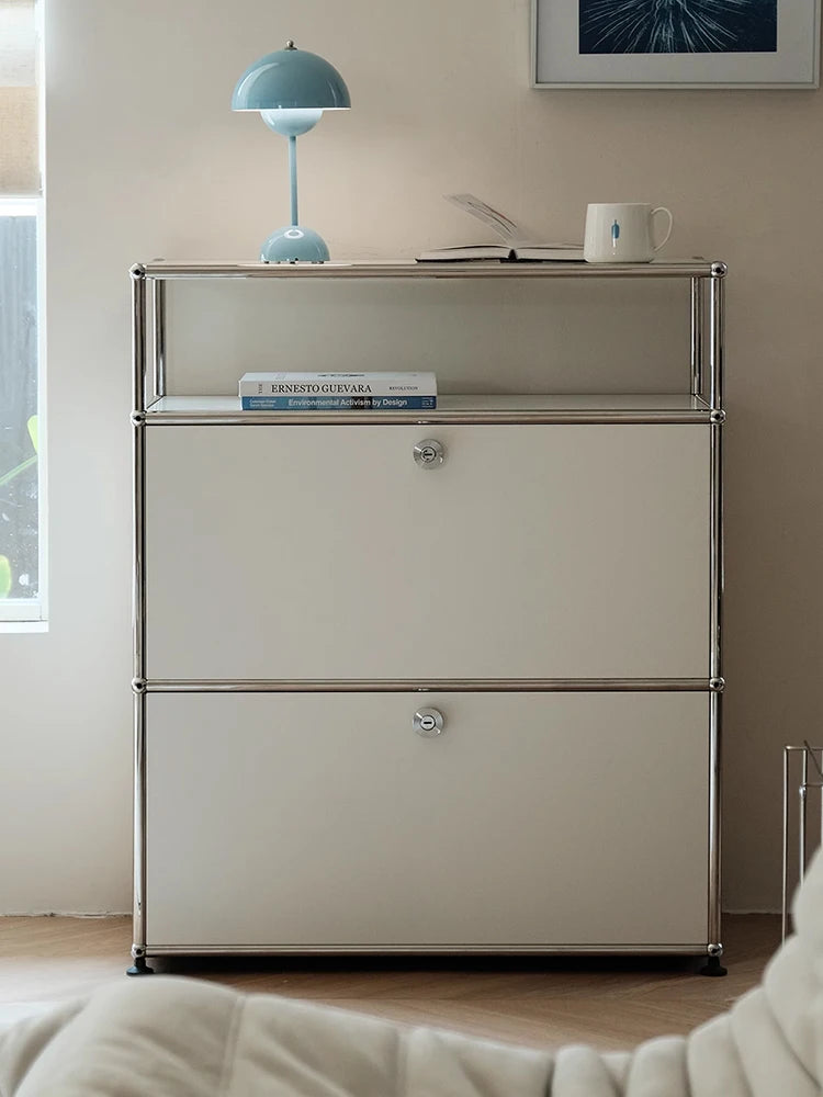 Bigcityfur Modern Metal TV Stand With Corner Storage And Display Shelf