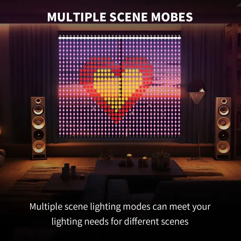 Christmas Halloween RGBIC Curtain Lights APP Control DIY Text,Smart 400 LED String Light Indoor Outdoor Decor IP65 Waterproof